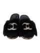 Chanel Interlocking CC Logo Shearling Mules