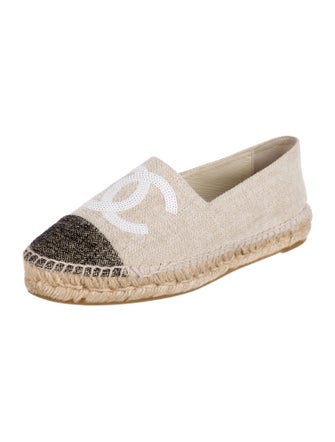 Chanel Interlocking CC Logo Canvas Espadrilles