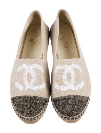 Chanel Interlocking CC Logo Canvas Espadrilles