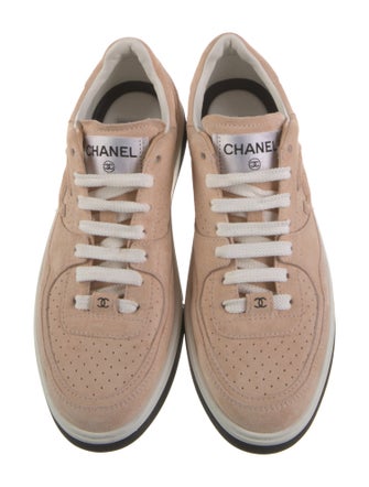 Chanel Interlocking CC Logo Suede Sneakers