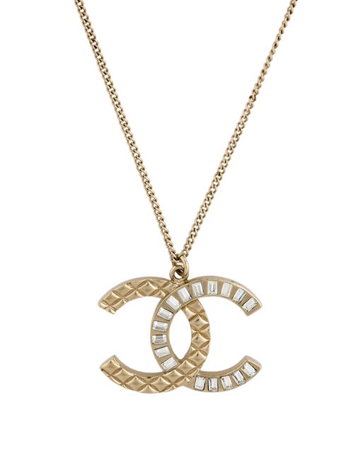 Chanel Strass CC Pendant Necklace