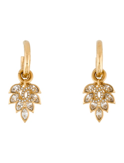Chanel 2022 Strass CC Drop Earrings