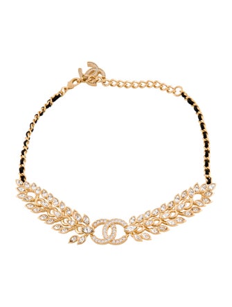 Chanel 2022 Strass & Leather CC Choker