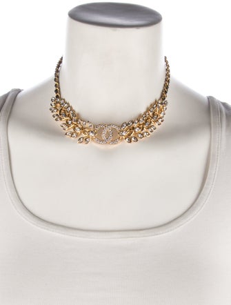 Chanel 2022 Strass & Leather CC Choker