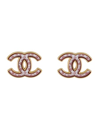 Chanel 2024 Resin CC Stud Earrings