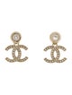 Chanel 2025 Strass CC Drop Earrings