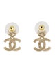Chanel 2025 Strass CC Drop Earrings