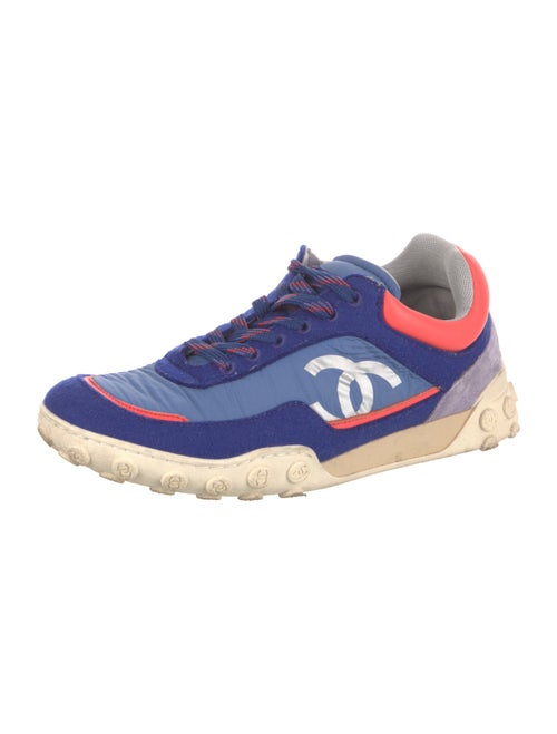 Chanel Interlocking CC Logo Suede Sneakers