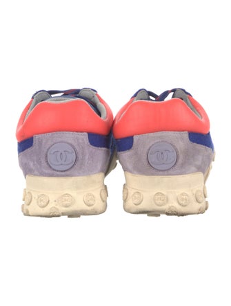 Chanel Interlocking CC Logo Suede Sneakers