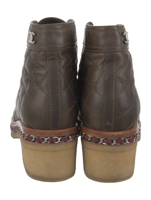 Chanel Interlocking CC Logo Leather Combat Boots