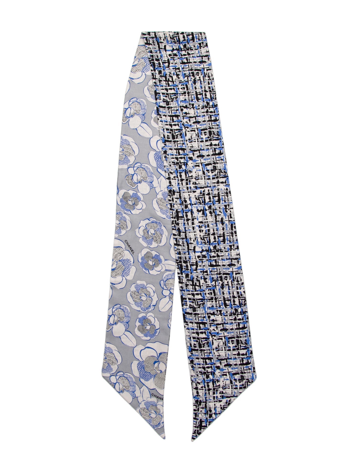 Chanel Silk Camellia Accent Scarf