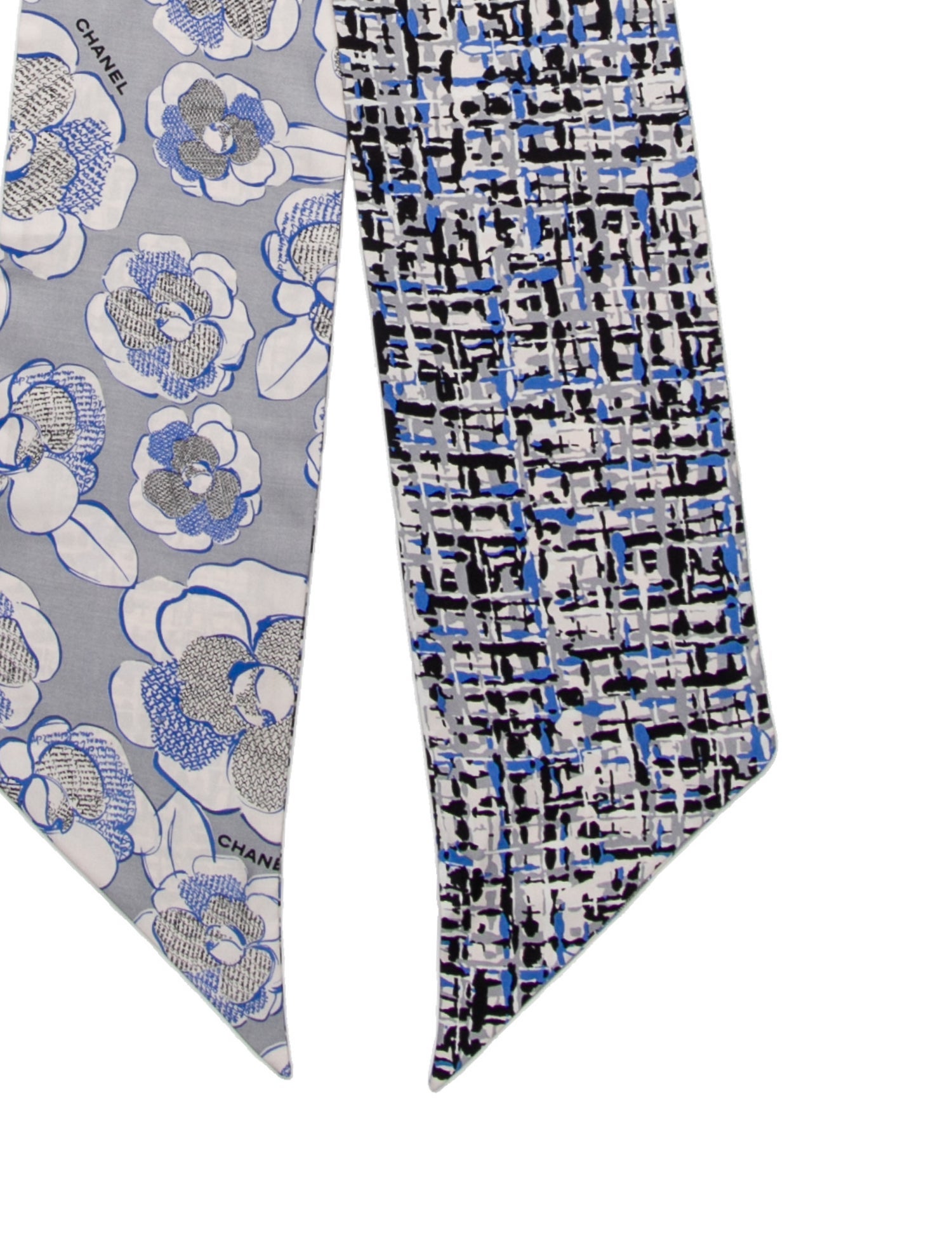 Chanel Silk Camellia Accent Scarf