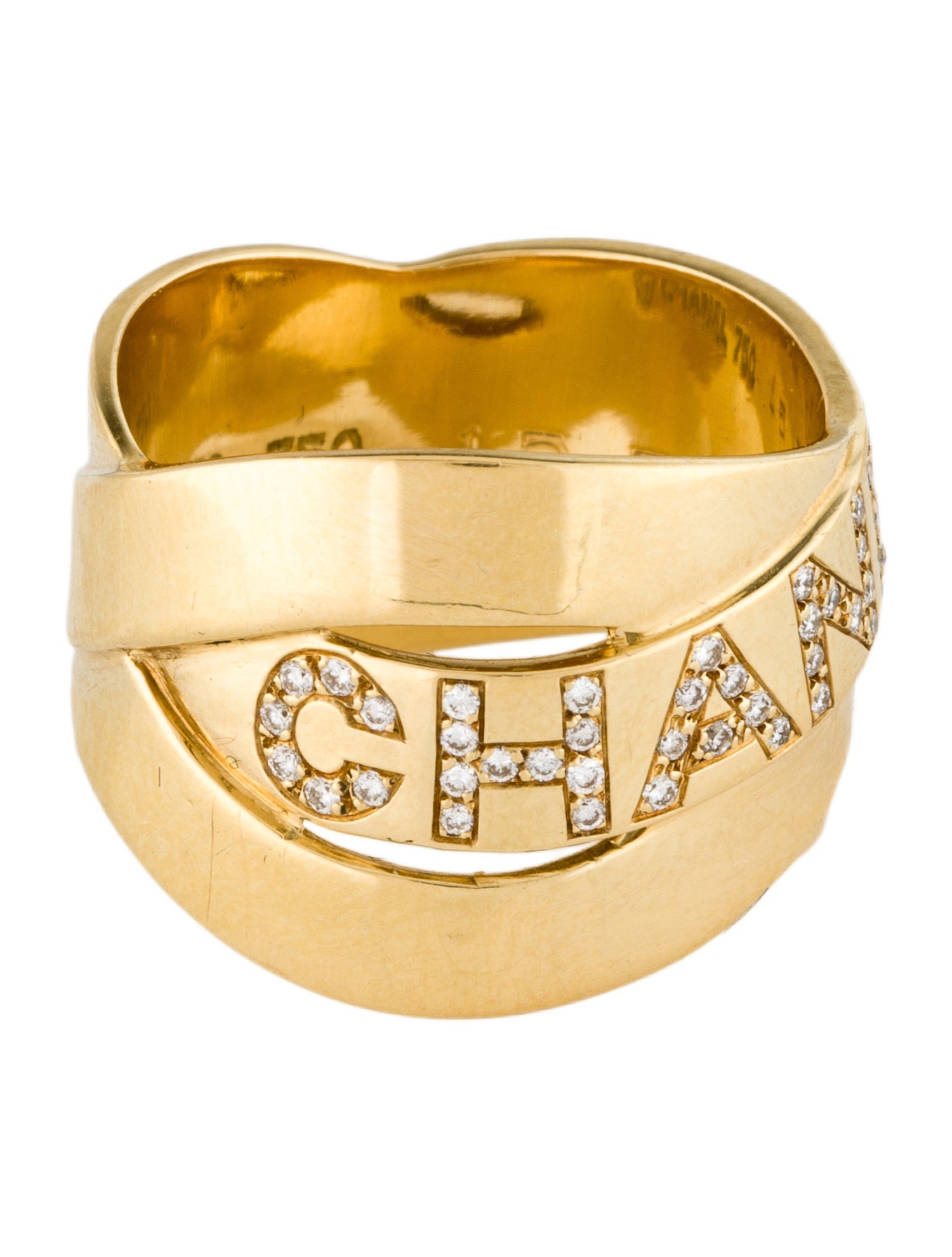 Chanel 18K Diamond Bolduc Ring