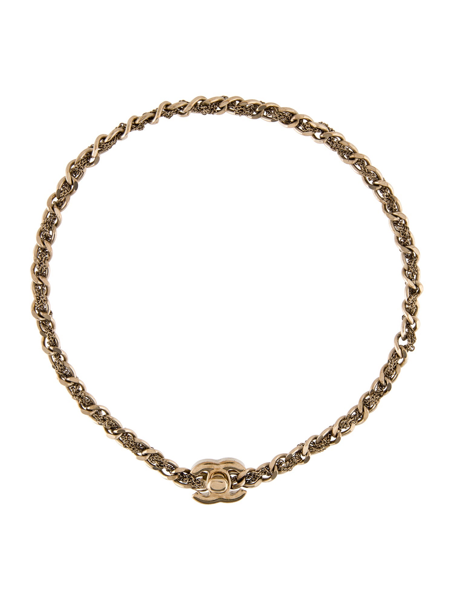 Chanel CC Turnlock Chain Choker Necklace