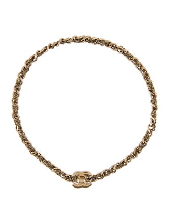 Chanel CC Turnlock Chain Choker Necklace