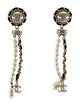 Chanel Faux Pearl, Strass & Leather CC Drop Earrings