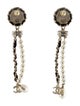 Chanel Faux Pearl, Strass & Leather CC Drop Earrings