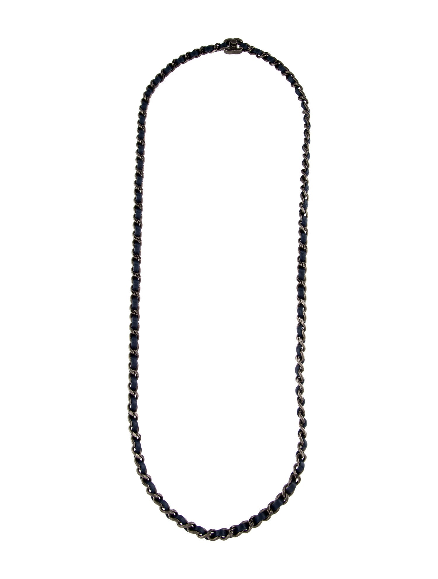 Chanel Leather CC Turnlock Long Necklace
