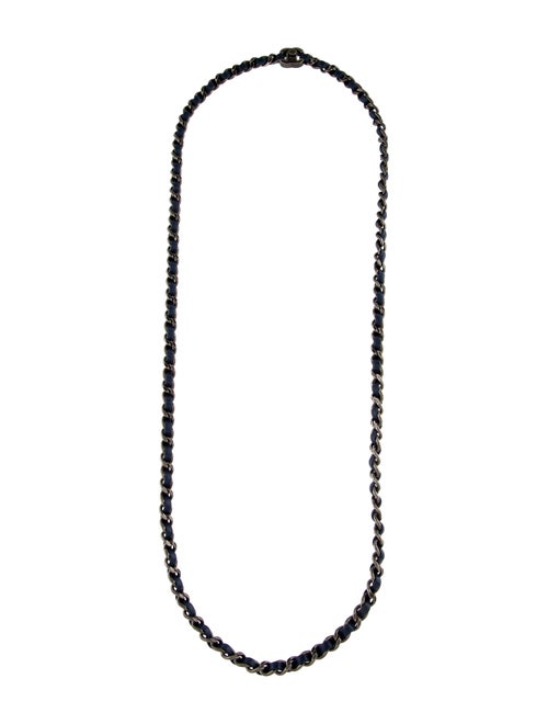 Chanel Leather CC Turnlock Long Necklace