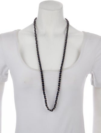 Chanel Leather CC Turnlock Long Necklace