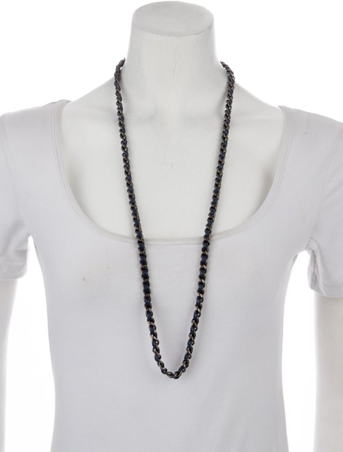 Chanel Leather CC Turnlock Long Necklace