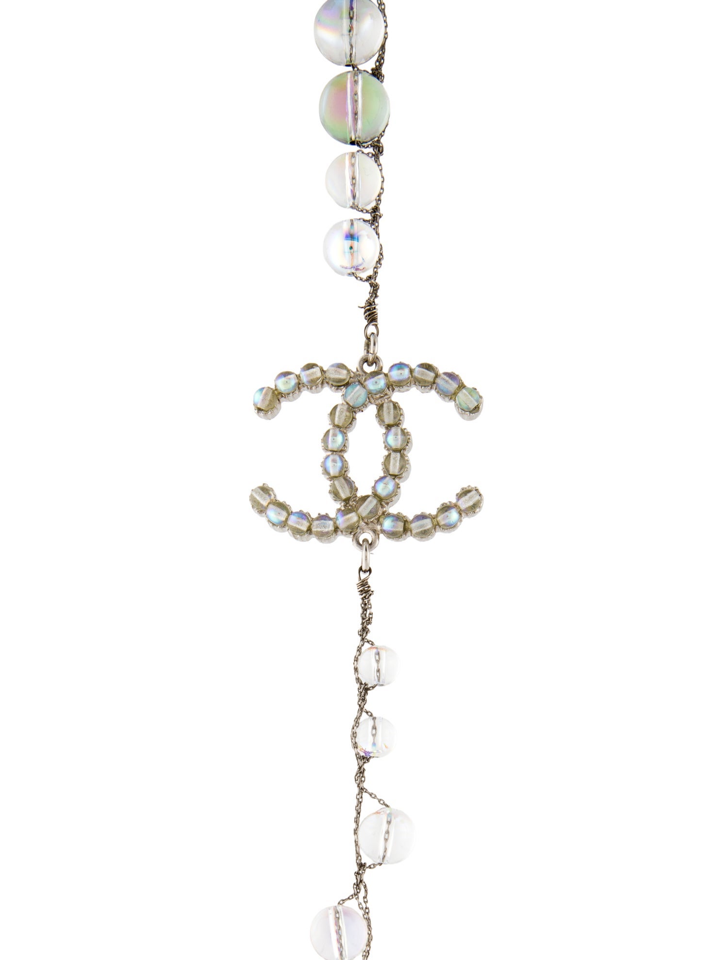 Chanel Iridescent CC Bead Strand Necklace