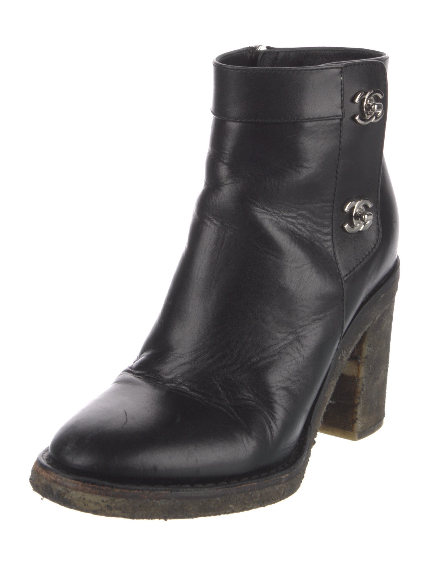 Chanel 2015 Interlocking CC Logo Boots