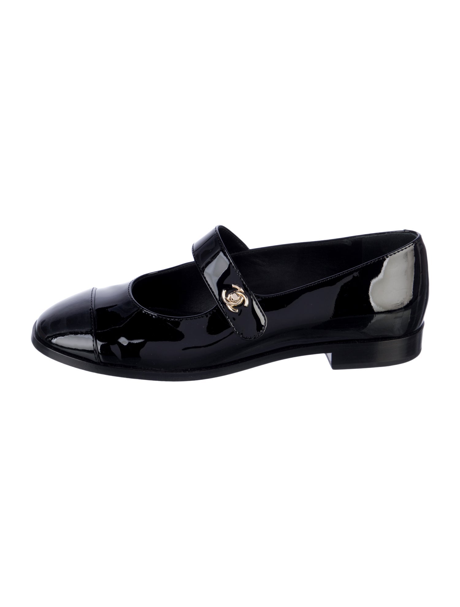 Chanel 2023 Interlocking CC Logo Mary Jane Flats