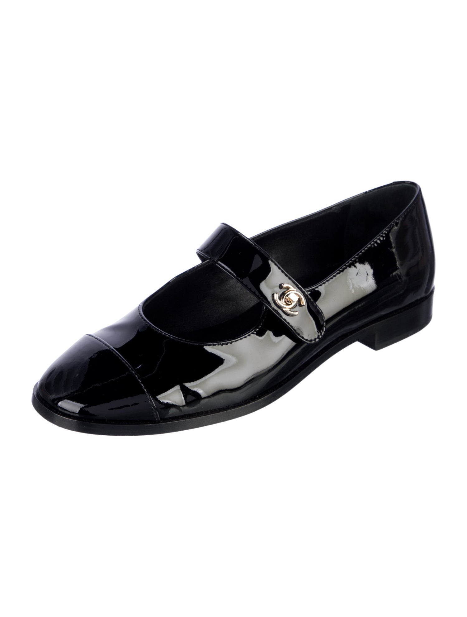 Chanel 2023 Interlocking CC Logo Mary Jane Flats
