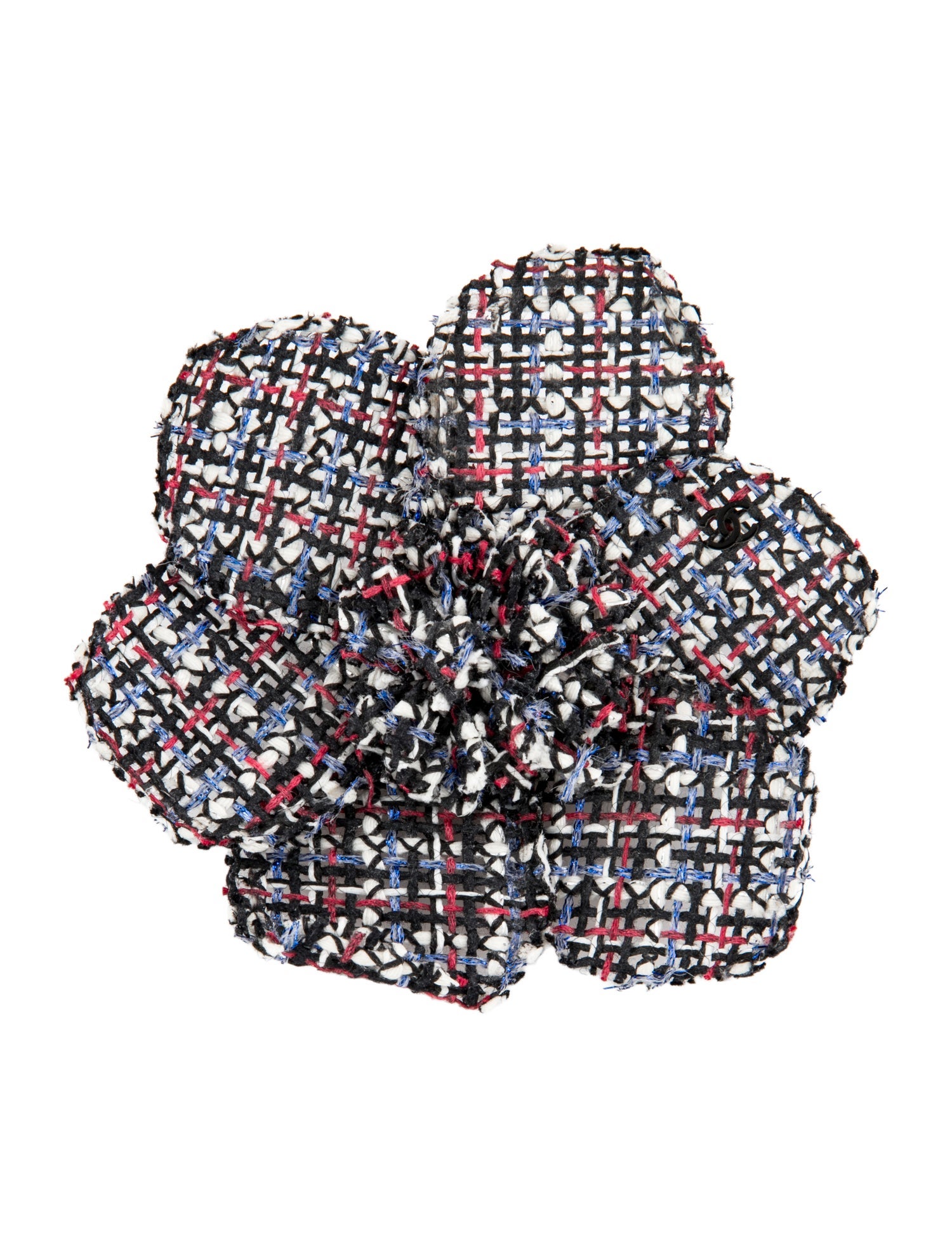 Chanel Tweed Camellia Brooch