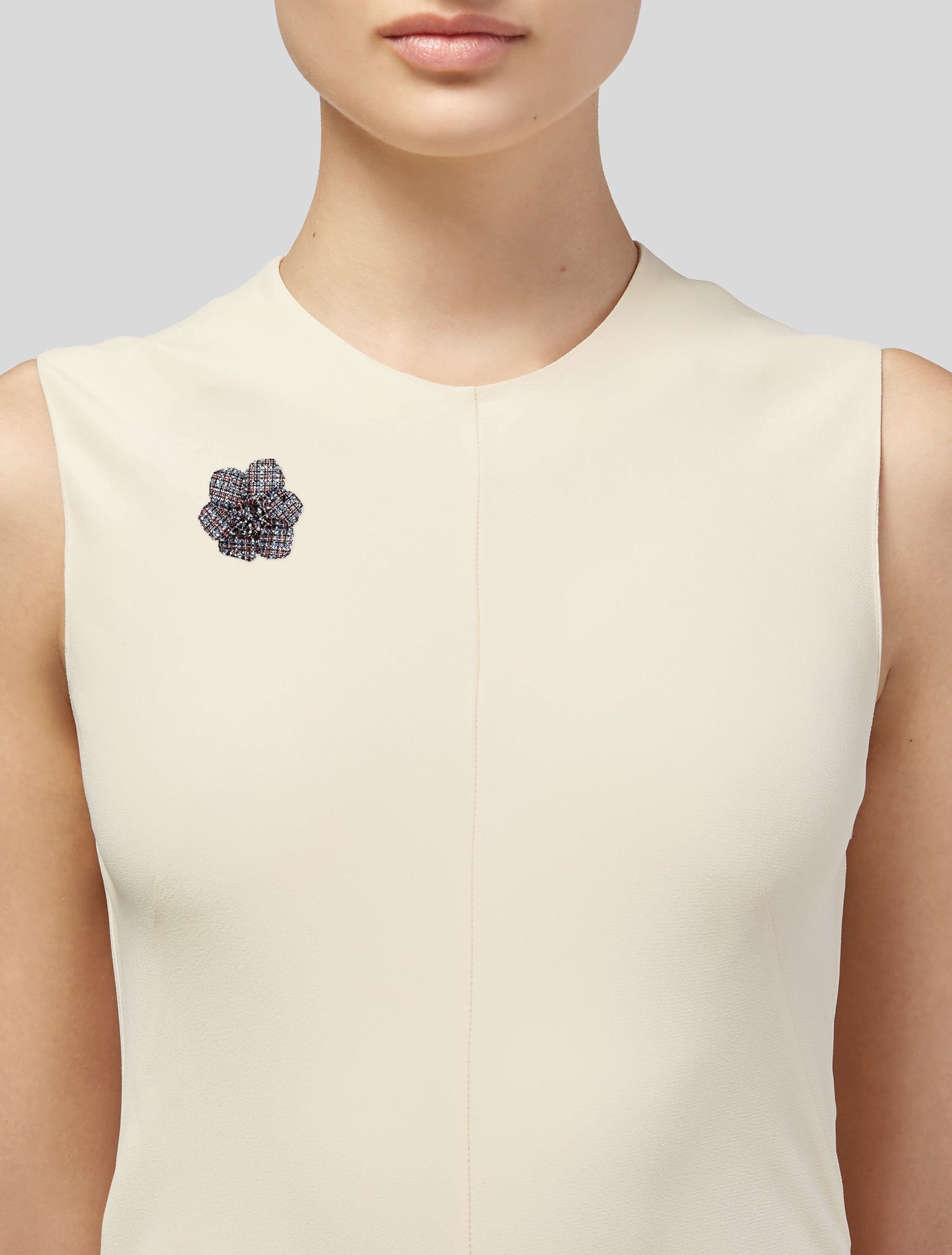 Chanel Tweed Camellia Brooch