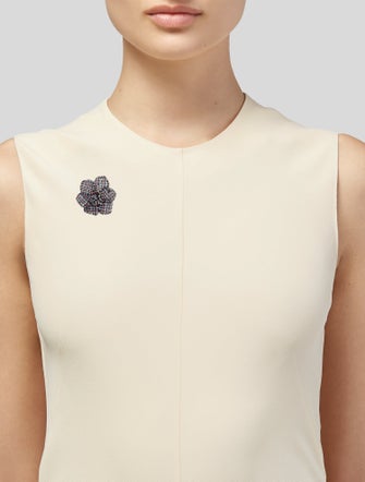 Chanel Tweed Camellia Brooch