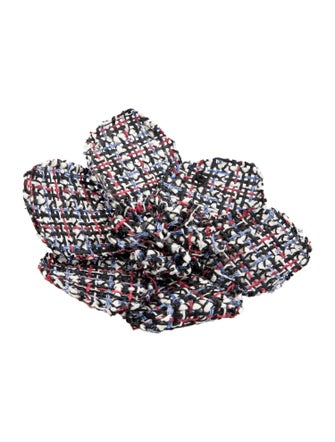 Chanel Tweed Camellia Brooch