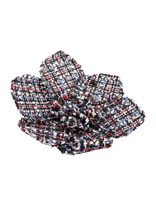Chanel Tweed Camellia Brooch