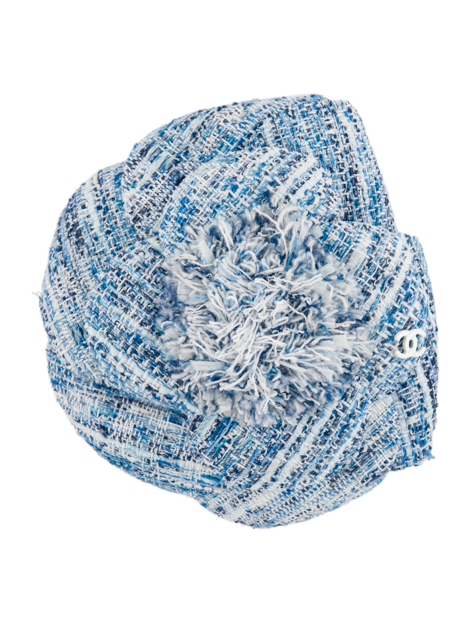 Chanel Tweed Camellia Brooch