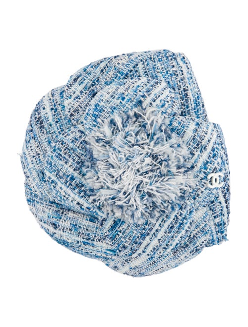 Chanel Tweed Camellia Brooch