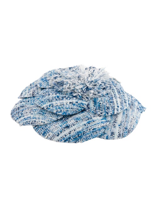 Chanel Tweed Camellia Brooch