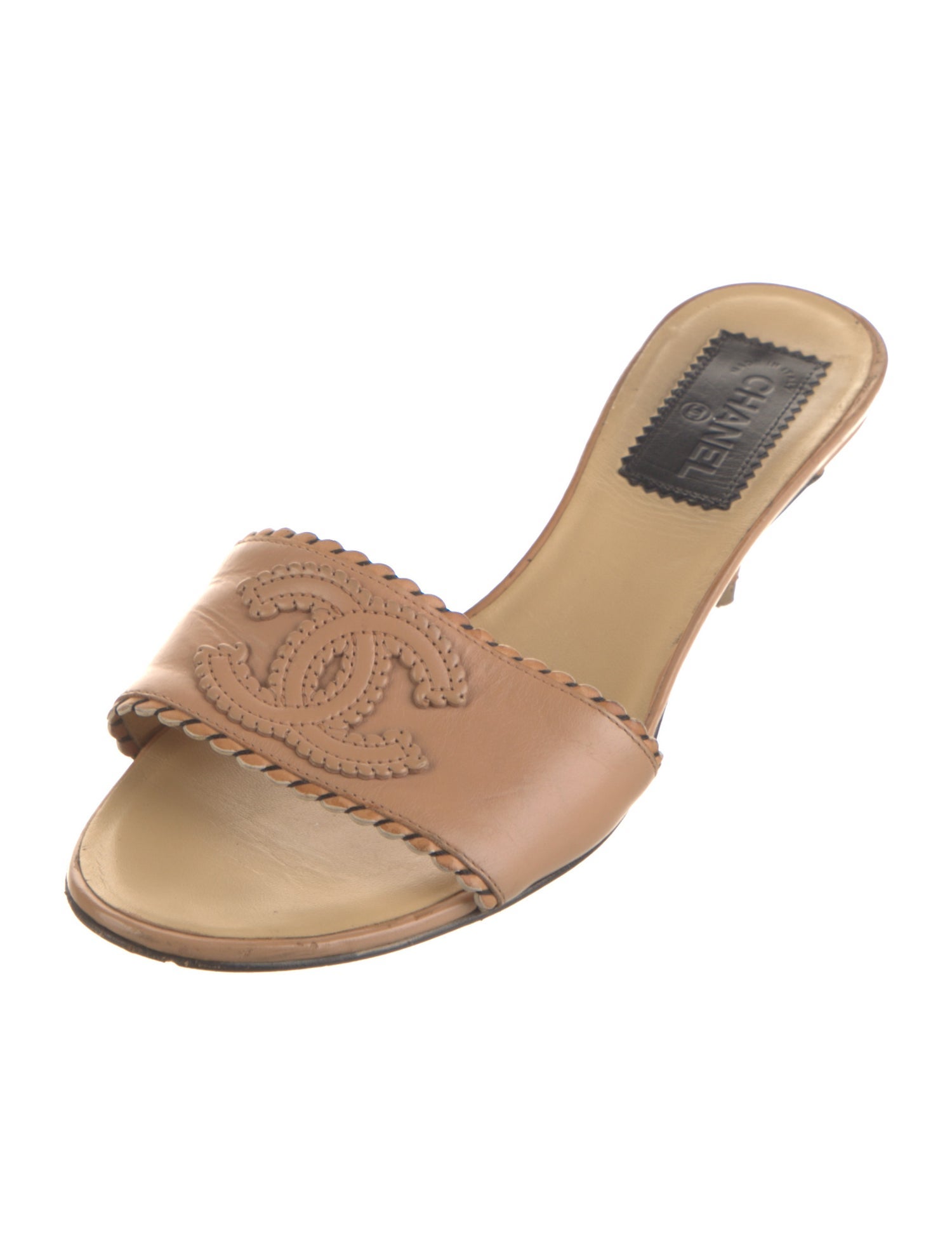 Chanel Vintage Interlocking CC Logo Slides