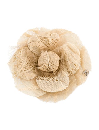Chanel Mesh CC Camellia Brooch