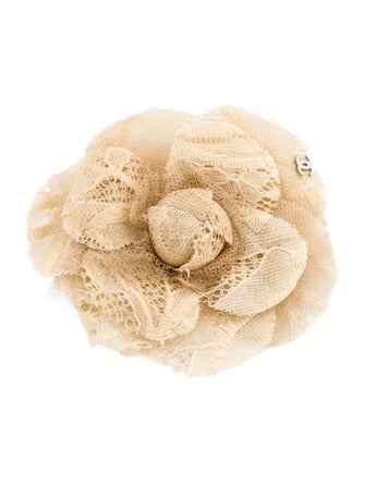 Chanel Mesh CC Camellia Brooch