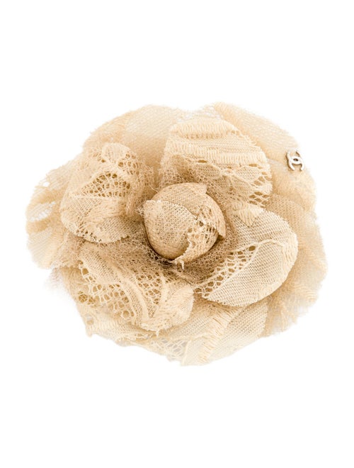 Chanel Mesh CC Camellia Brooch
