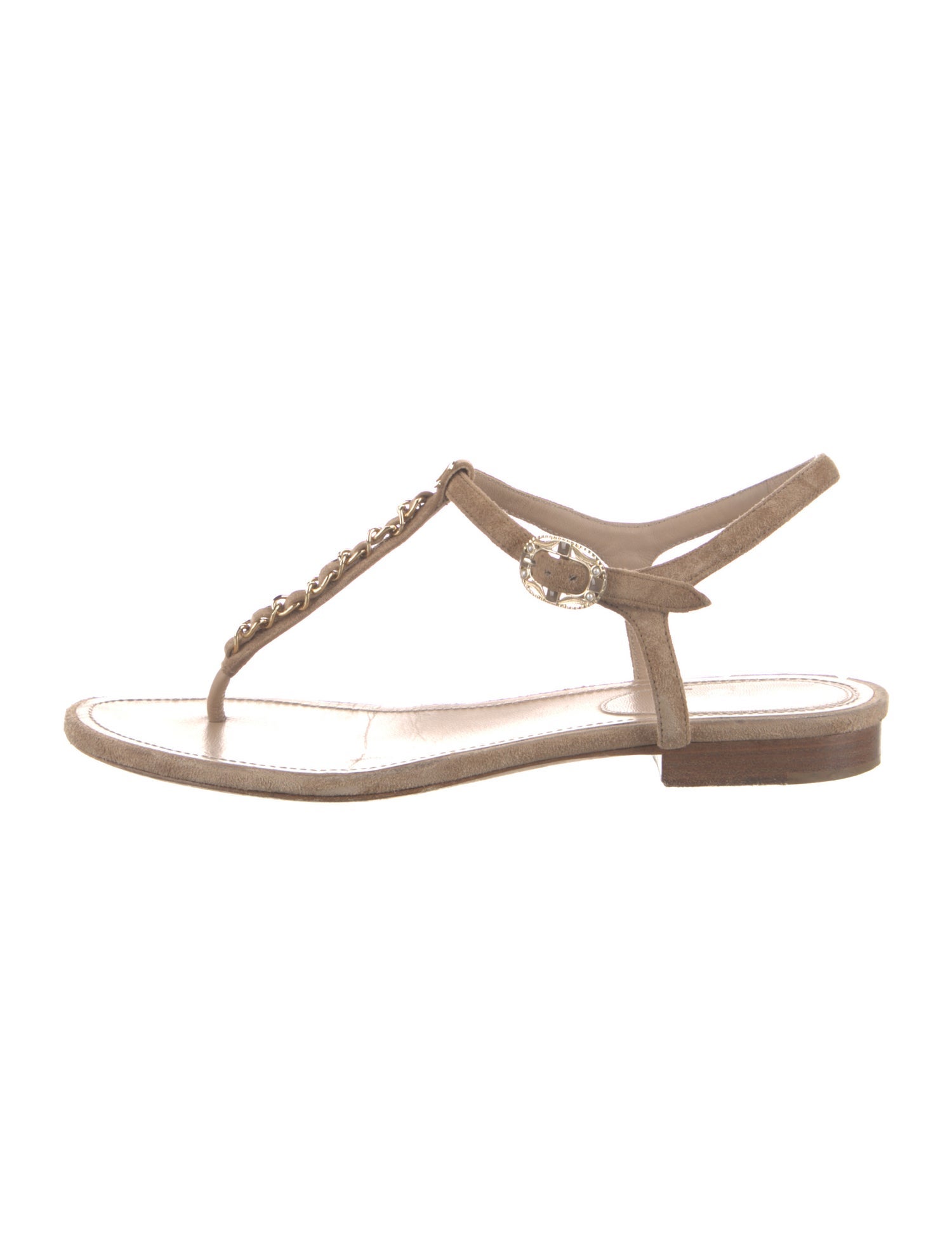Chanel 2020 Interlocking CC Logo T-Strap Sandals