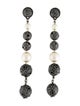 Chanel Faux Pearl & Strass Drop Earrings