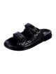 Chanel Interlocking CC Logo Leather Slides