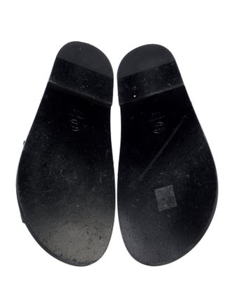 Chanel Interlocking CC Logo Leather Slides