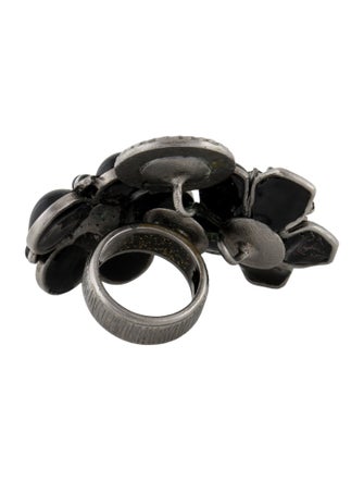 Chanel Strass, Resin & Enamel CC Cocktail Ring