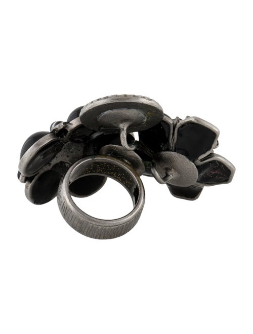 Chanel Strass, Resin & Enamel CC Cocktail Ring