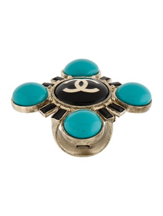 Chanel Strass & Resin CC Cocktail Ring