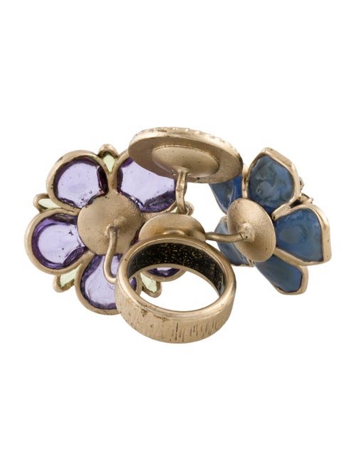 Chanel Strass, Resin & Enamel CC Cocktail Ring