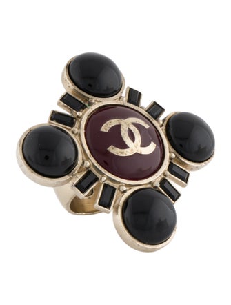 Chanel Resin & Strass Cocktail Ring